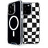 Black and White Zoomed Checkerboard iPhone 15 Pro MagSafe Case